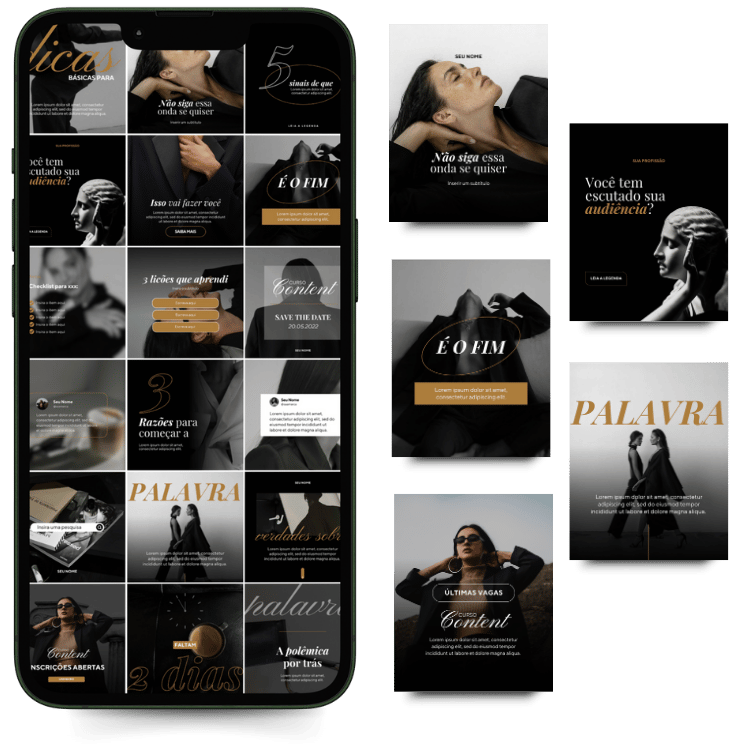 Preview do pack de artes no Feed.