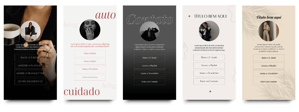 Preview da página de links para bio.